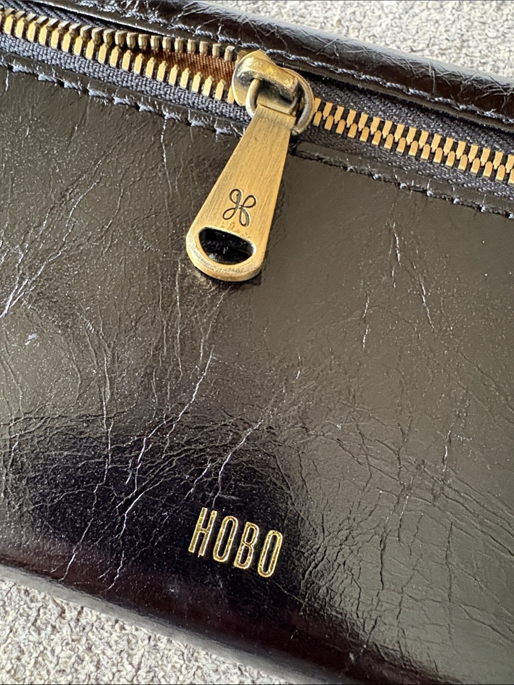 HOBO Black 100% Leather Long Wallet EUC - Picture 7 of 7